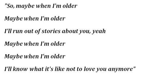 when i'm older lyrics